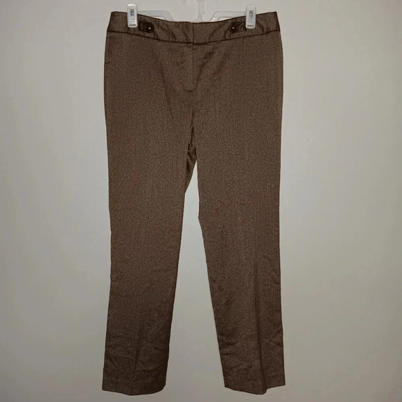 Larry Levine women's trousers dress pants size 16 brown carrier office - Picture 1 of 6